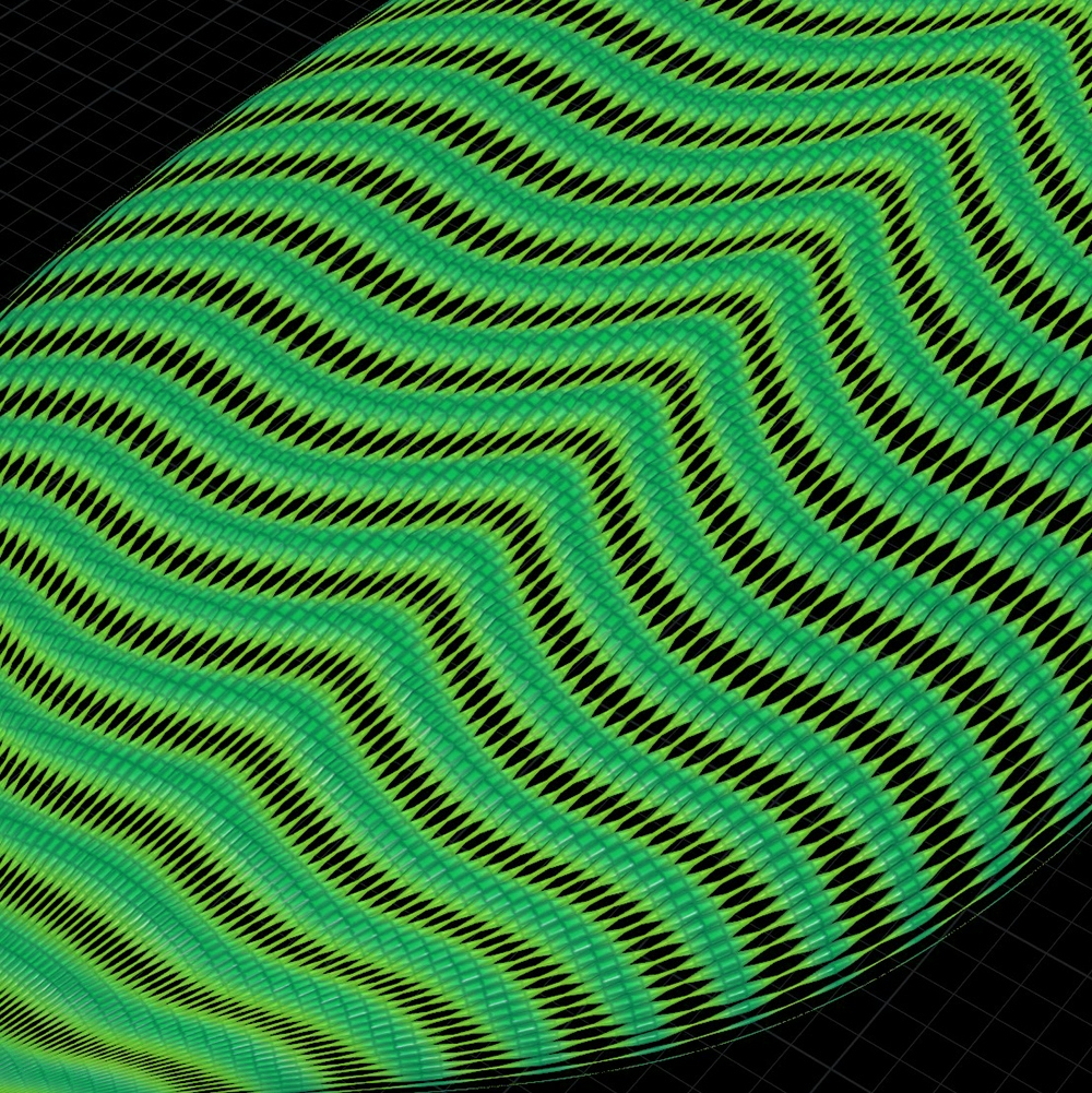Screenshot from Houdini showing internal striped structures.